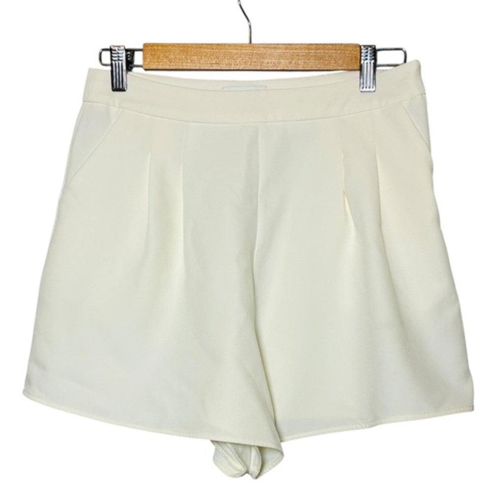 TOPSHOP Off-white Cream Effortless Shorts SideZip - Picture 2 of 5
